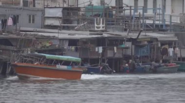 Hong Kong - Mart 2016: Tai O, bir balıkçı köyü Lantau Island, Hong Kong