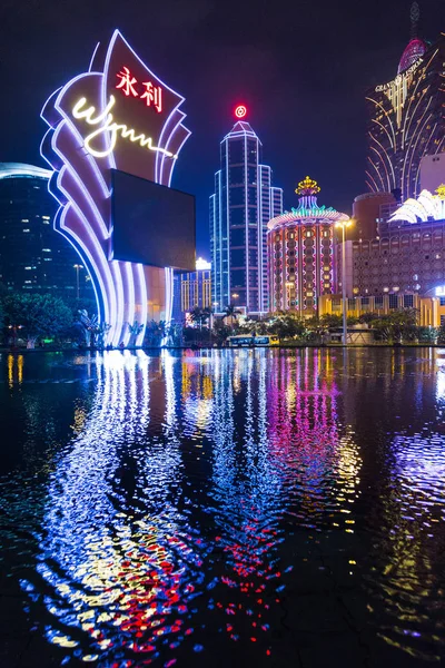 Macao China Dezember 2012 Nacht Stadtbild Casino Und Hotel Modernes — Stockfoto