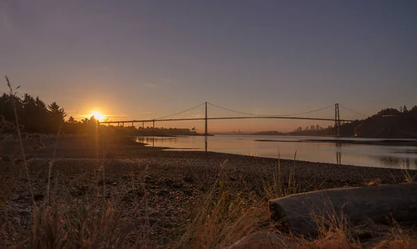 Lions Gate Bridge Bij Zonsopgang — Stockfoto