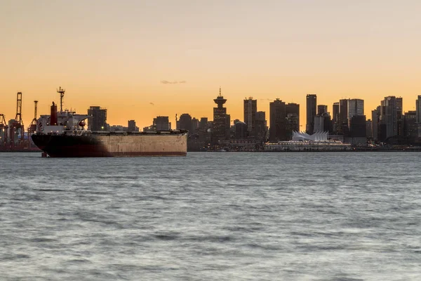 Vancouver Downtown Vid Solnedgången Tid — Stockfoto