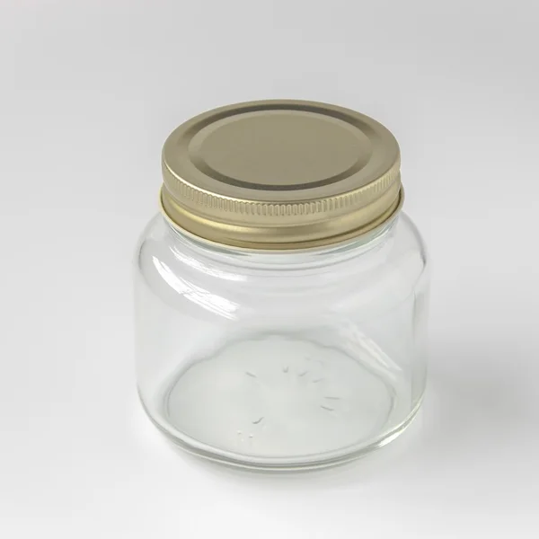 Glass Jars Grey Background — Fotografia de Stock