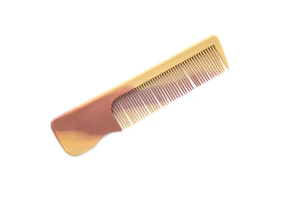 Brown Plastic Comb Isolated White — Foto de Stock