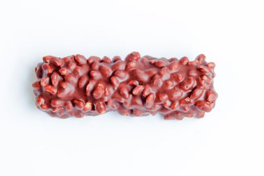 çikolata beyaz / kakao protein Çubuğu'nda izole / çikolata şeker beyaz arka plan üzerinde izole