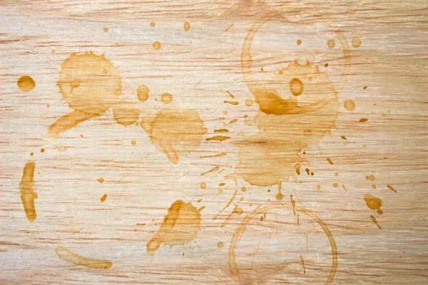 Spot Cup Coffee Wood Table Coffee Stains Set Coffee Paint — ストック写真