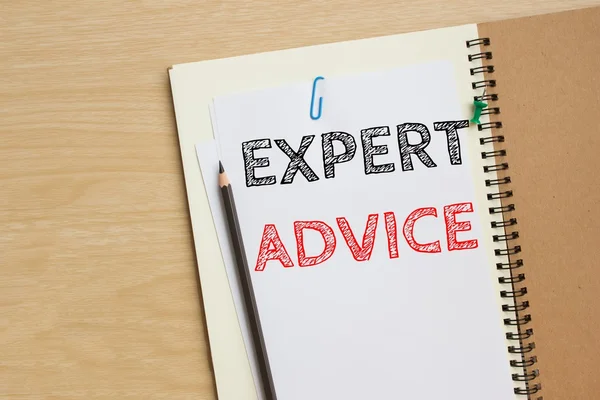 Text Expert advice on white paper with pencil on the desk / business concept — Stock Photo, Image
