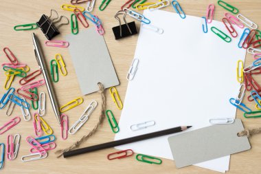 Mock up paper and office supplies for your text