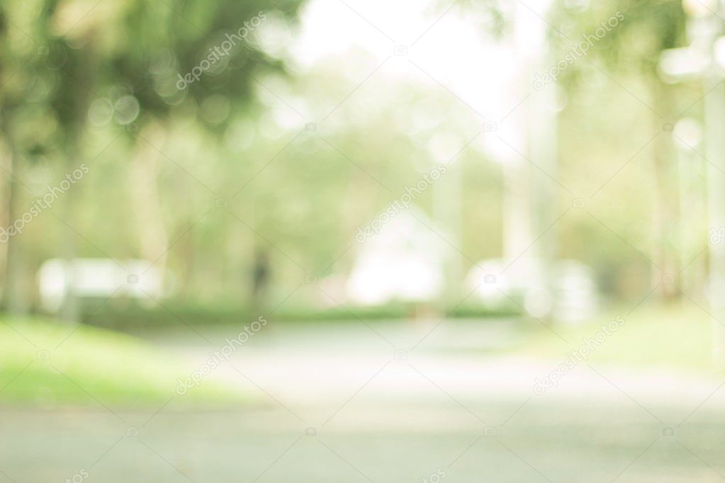 blurred background of green grass and trees