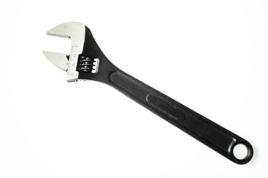 Beyaz arka plan üzerinde izole ayarlanabilir somun anahtarı (İngiliz anahtarı)