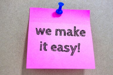 Biz kağıt üzerinde kolay metin