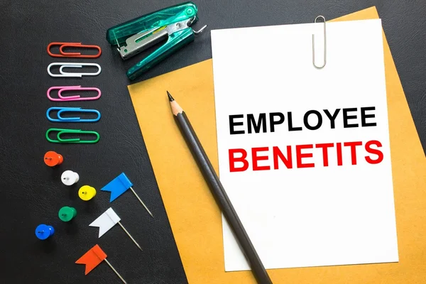 Text Employee Benefits White Paper Pencil Business Concept — Zdjęcie stockowe