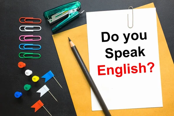 Do you speak english on white background / written on it — стоковое фото