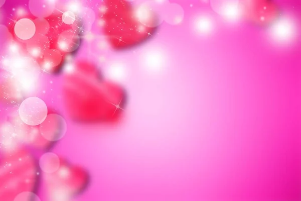 Illustration Inschrift Liebe auf rosa Hintergrund mit Bokeh und Licht. glückliche Valentinstag Kartengestaltung. 14. Februar. verschwommen weich — Stockfoto