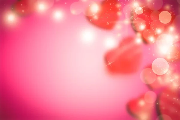 Illustration Inschrift Liebe auf rosa Hintergrund mit Bokeh und Licht. glückliche Valentinstag Kartengestaltung. 14. Februar. verschwommen weich — Stockfoto