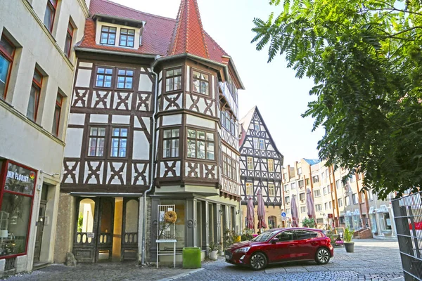 Halle (Saale), Germany-August 24, 2019: typical building of East — 图库照片