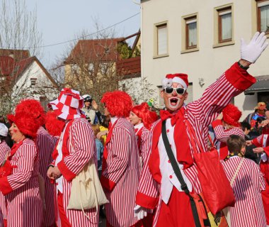 Donzdorf, Germany- March 03, 2019: traditional carnival processi