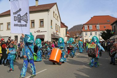 Donzdorf, Germany- March 03, 2019: traditional carnival processi