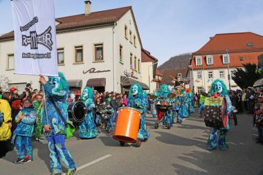 Donzdorf, Germany- March 03, 2019: traditional carnival processi