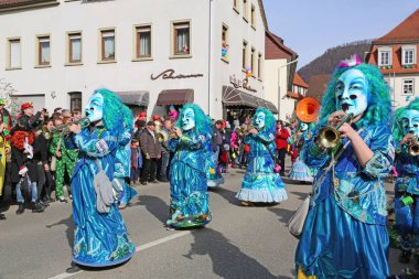 Donzdorf, Germany- March 03, 2019: traditional carnival processi