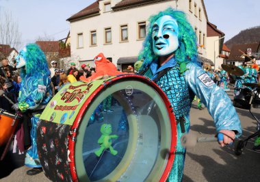 Donzdorf, Germany- March 03, 2019: traditional carnival processi