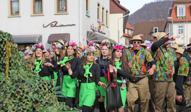 Donzdorf, Germany- March 03, 2019: traditional carnival processi