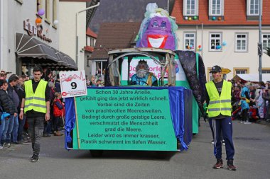Donzdorf, Germany- March 03, 2019: traditional carnival processi