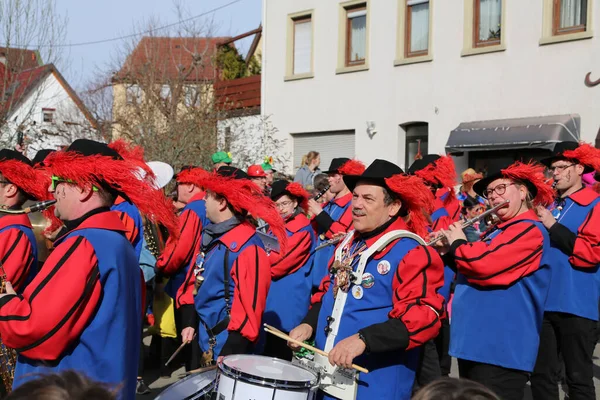 Donzdorf, Germany- March 03, 2019: traditional carnival processi — 스톡 사진