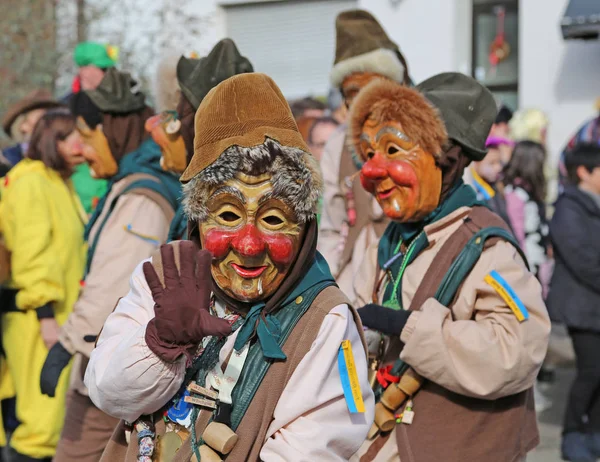 Donzdorf, Németország- 2019. március 03.: hagyományos karneváli folyamat — Stock Fotó