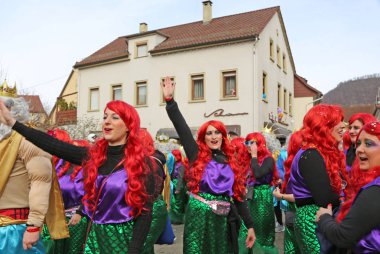 Donzdorf, Germany- March 03, 2019: traditional carnival processi