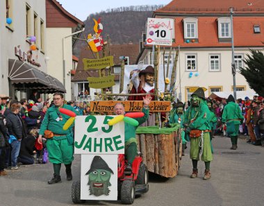 Donzdorf, Germany- March 03, 2019: traditional carnival processi