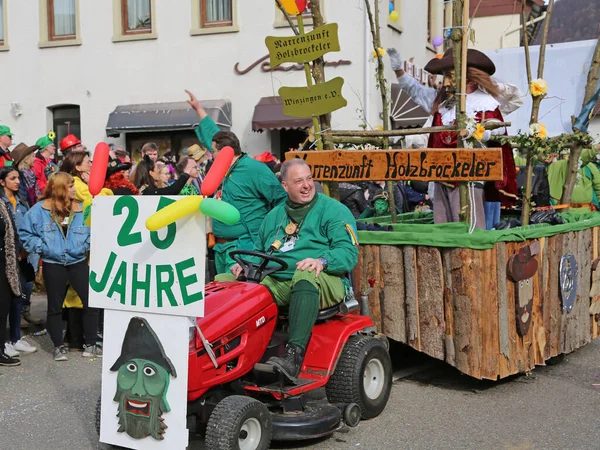 Donzdorf, Germany- March 03, 2019: traditional carnival processi — 图库照片