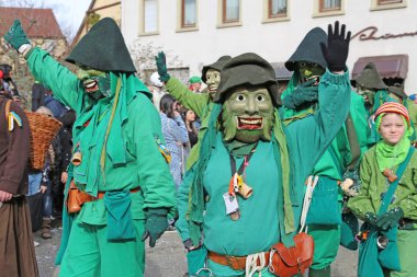 Donzdorf, Germany- March 03, 2019: traditional carnival processi