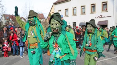 Donzdorf, Germany- March 03, 2019: traditional carnival processi