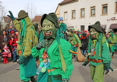 Donzdorf, Germany- March 03, 2019: traditional carnival processi