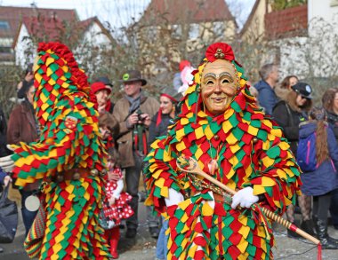 Donzdorf, Germany- March 03, 2019: traditional carnival processi