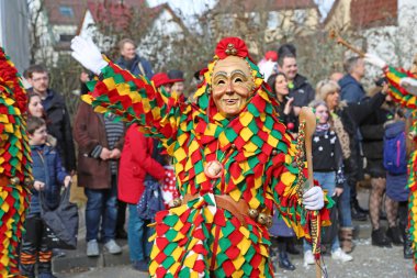 Donzdorf, Germany- March 03, 2019: traditional carnival processi