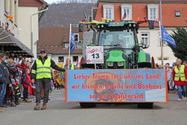Donzdorf, Germany- March 03, 2019: traditional carnival processi