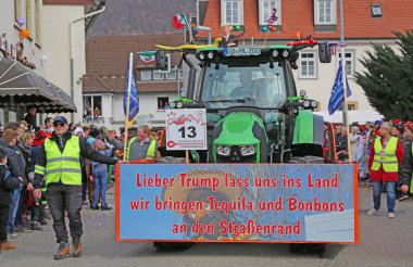 Donzdorf, Germany- March 03, 2019: traditional carnival processi