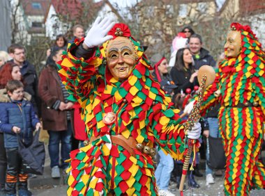 Donzdorf, Germany- March 03, 2019: traditional carnival processi