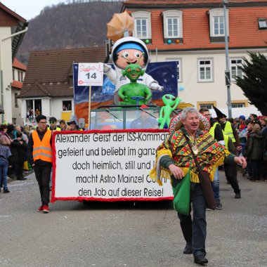Donzdorf, Germany- March 03, 2019: traditional carnival processi