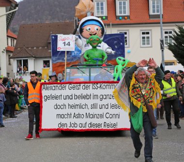 Donzdorf, Germany- March 03, 2019: traditional carnival processi