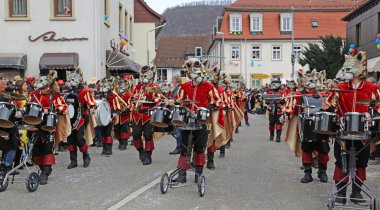 Donzdorf, Germany- March 03, 2019: traditional carnival processi