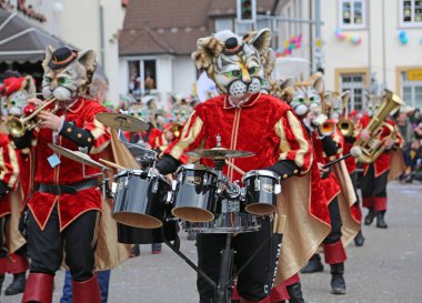 Donzdorf, Germany- March 03, 2019: traditional carnival processi