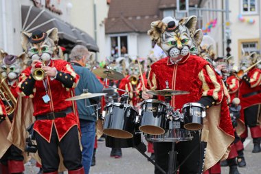 Donzdorf, Germany- March 03, 2019: traditional carnival processi