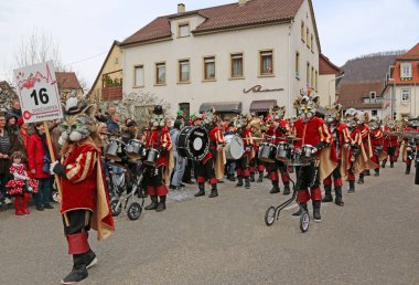 Donzdorf, Germany- March 03, 2019: traditional carnival processi