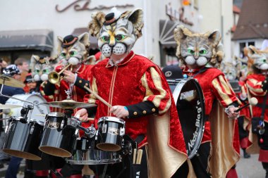 Donzdorf, Germany- March 03, 2019: traditional carnival processi