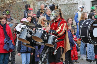 Donzdorf, Germany- March 03, 2019: traditional carnival processi