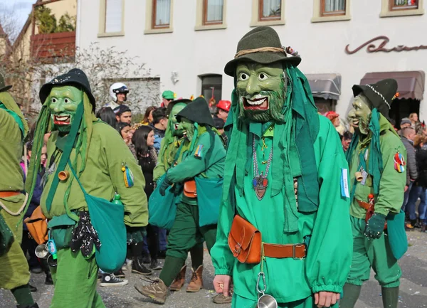 Donzdorf, Germany- March 03, 2019: traditional carnival processi — Stock Photo, Image