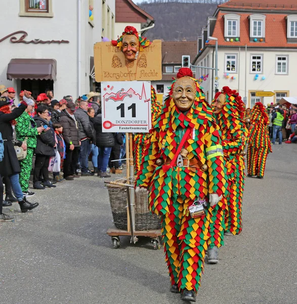Donzdorf, Germany- March 03, 2019: traditional carnival processi — Stock Photo, Image