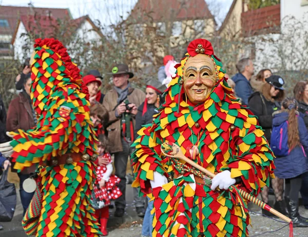 Donzdorf, Německo - 03. března 2019: tradiční karnevalové procesí — Stock fotografie