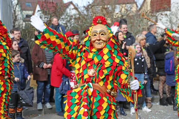 Donzdorf, Germany- March 03, 2019: traditional carnival processi — Stok fotoğraf